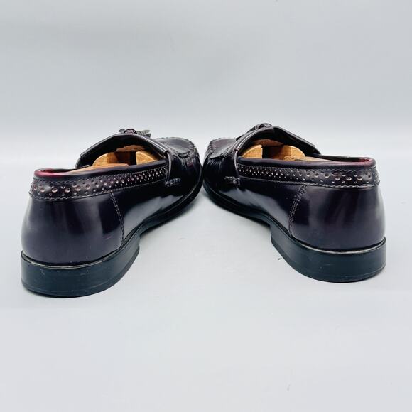 Bass Shoes Mens 8.5 Red Leather Tassel Kiltie Loafers Slip On Dress Classic main image 9